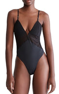 Calvin Klein Minimalist Micro Lace Bodysuit Black Small
