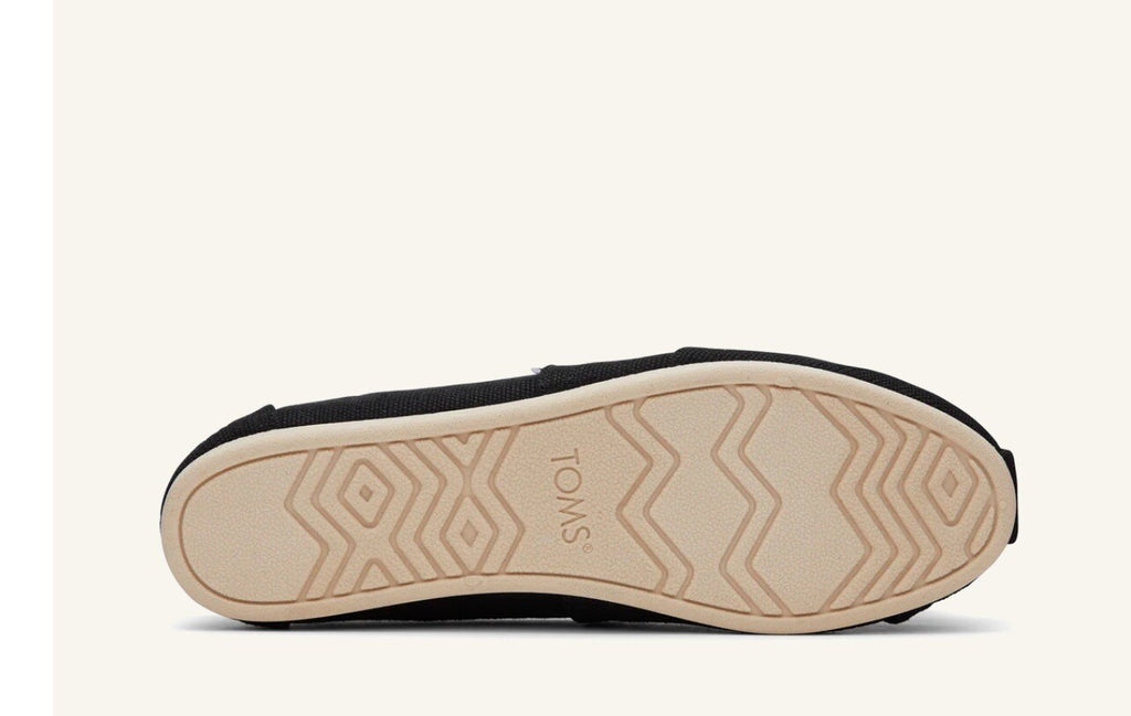 Women's Toms Alpargata Black/Black Recycled Cotton Canvas  100% Original Brand