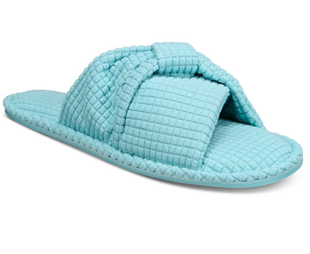 Charter Club Women's Textured Knot-Top Slippers Etched Glass XL 11-12