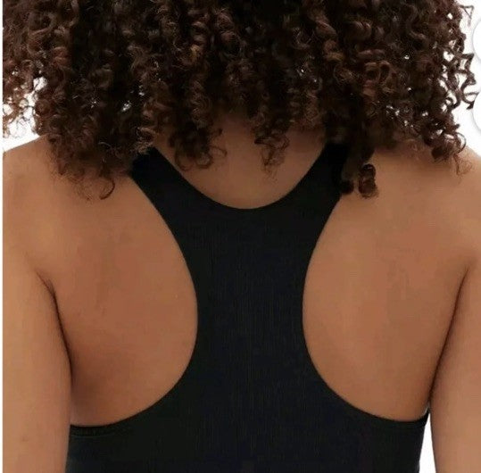GAP GapBody Women's Ribbed Logo Comfort Racerback Bra Black Large 