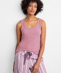 State of Day Women's Ribbed Modal Sleep Tank Top Mauve Orchid XL