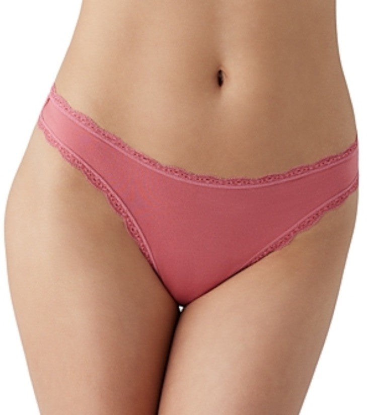 b.tempt'd by Wacoal Women's Inspired Eyelet Thong, Slate Rose, MEDIUM