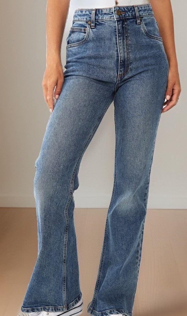 Cotton On Jeans Women Size 6 Blue Original Flare High Rise Stretch
