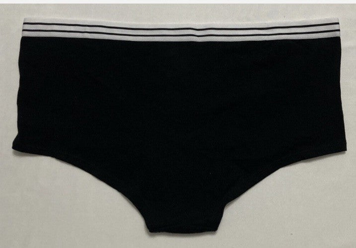 Jenni Intimates Womens Size XL Black Stripe Boyshort Underwear 1 Pair