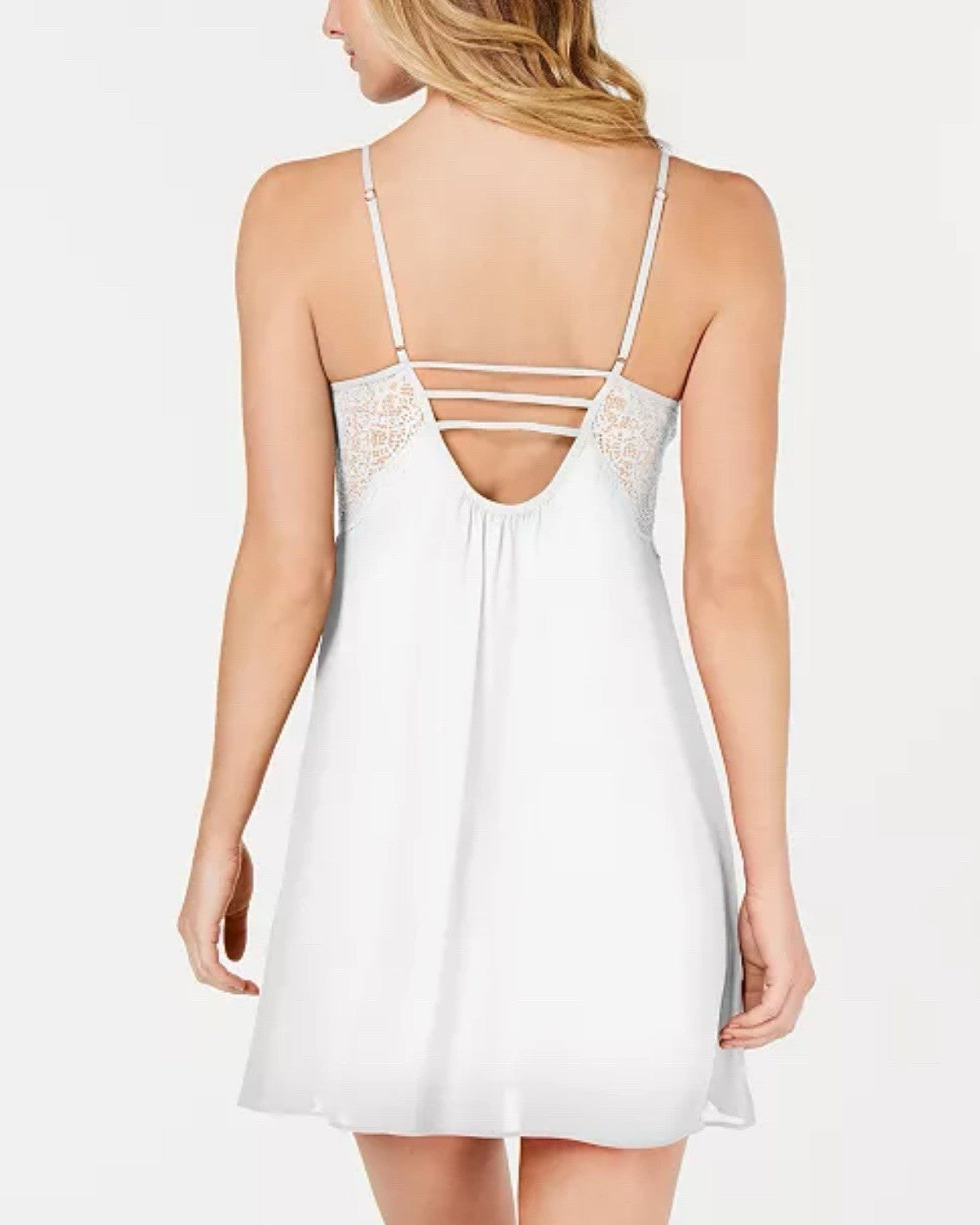 NWD INC Lace & Chiffon Nightgown Lingerie White LX