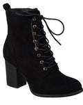 Journee Collection Women's Lace Up Boot BAYLOR Black Size 61/2