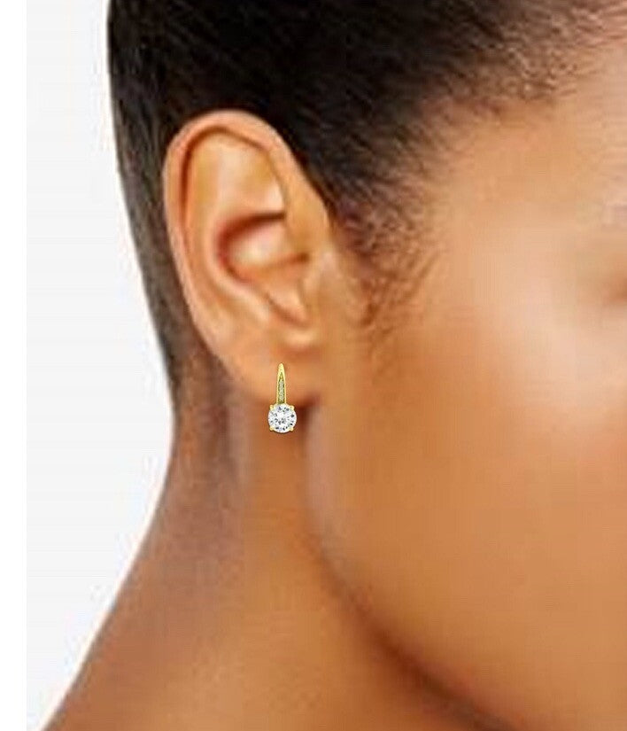 Giani Bernini Cubic Zirconia Leverback Earrings In 18k Gold Over Sterling 