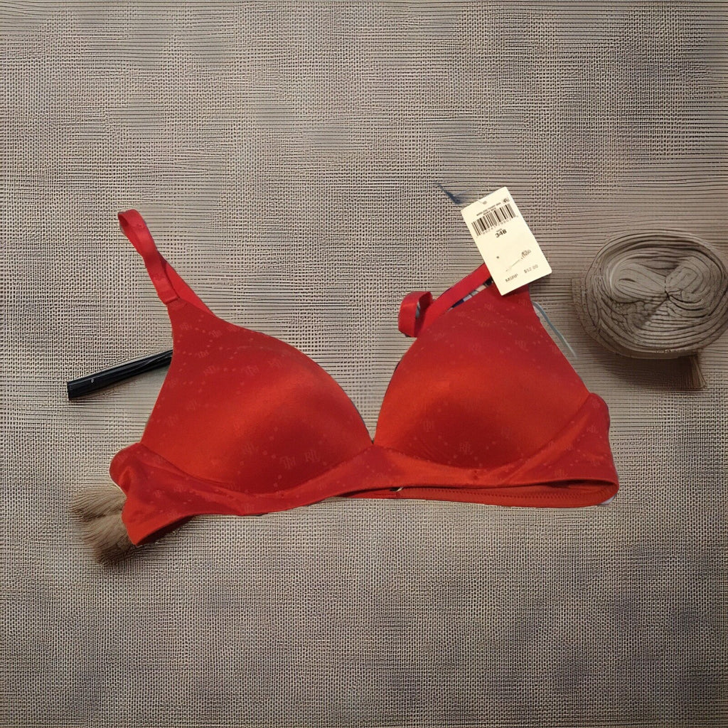 LAUREN RALPH LAUREN Wireless Logo T-Shirt Bra in Ruby Red 34B
