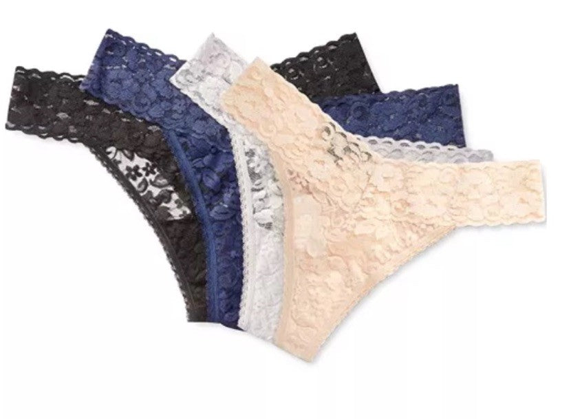 INC International Concepts Lace Thong Underwear Blue Amazonite XL