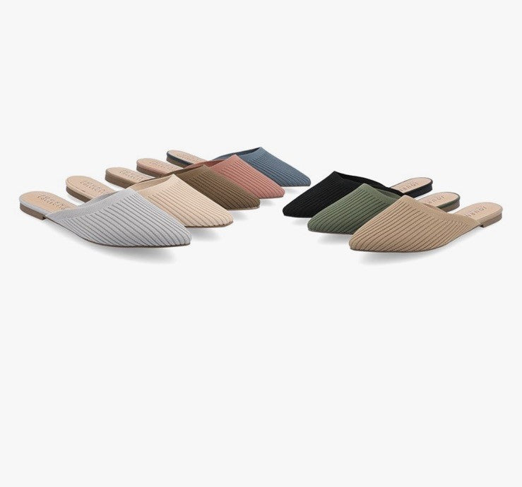 Journee Collection Women's Aniee Knit Mules, Clay Size 10W