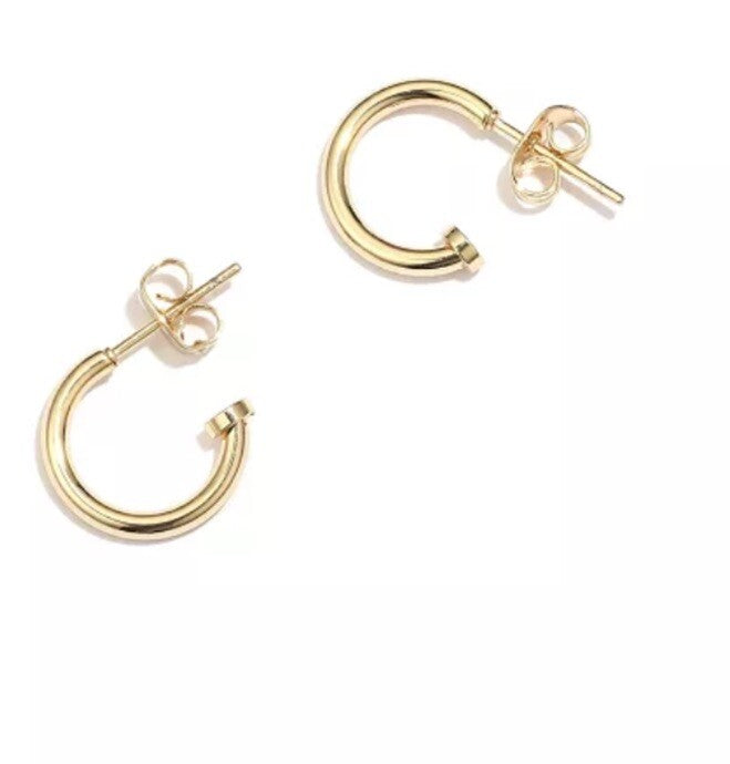 Unwritten Multi-Color Glass Mix and Match Hoop Earring Set - Gold
