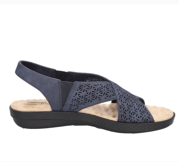 Easy Street Women's Claudia Comfort Wave Sandals Navy/Gore 71/2 M
