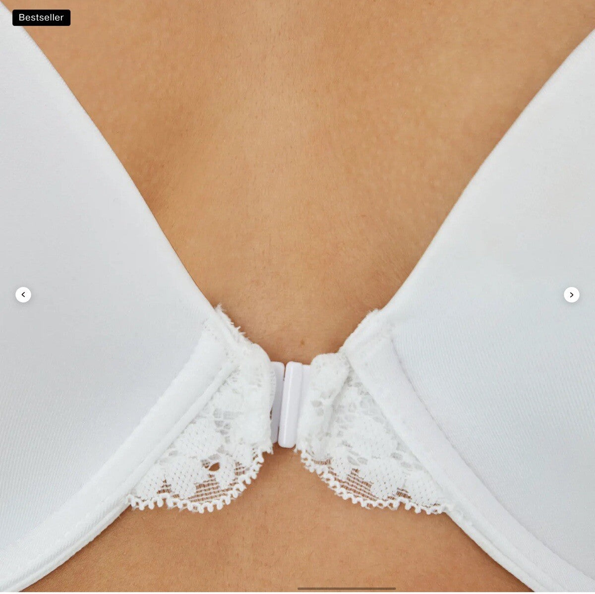 Maidenform Racerback Fab Fit Lace Trim Smoothing Underwire Bra NWT White 38B