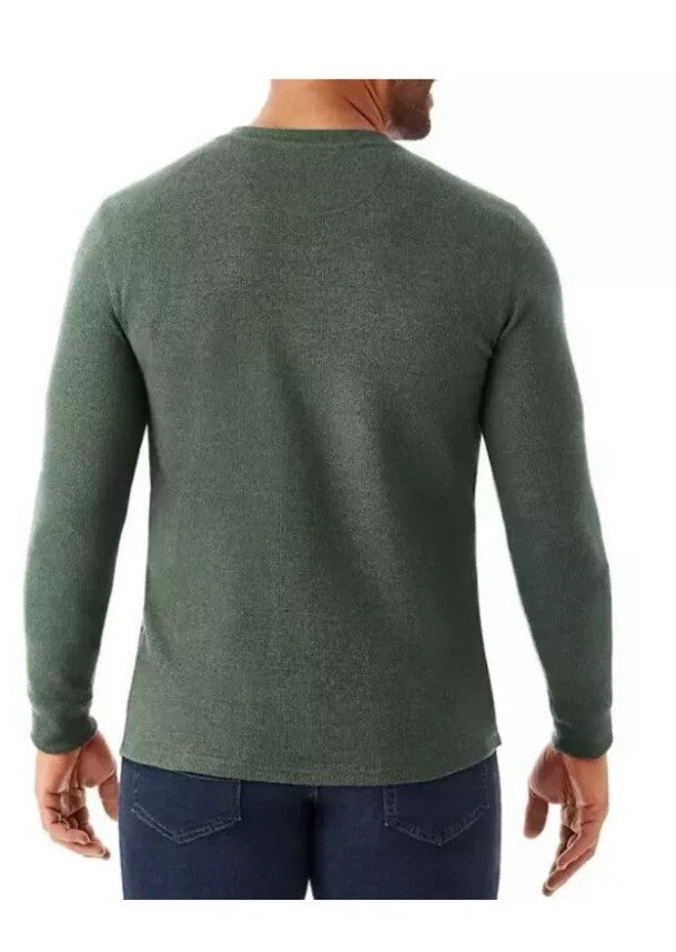 Member’s Mark Long Sleeve, Thermal Henley, NWT, Men’s Size XXL, Midnight Green