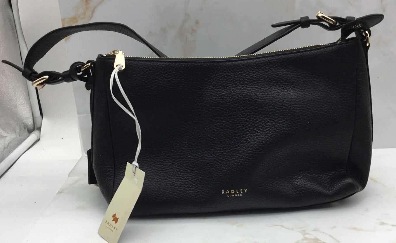 $258. Radley London Women's Leather Dukes Place Shoulder Bag Black Gold