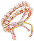 On 34th Gold-Tone 2-Pc. Set Color Crystal Cord Slider Bracelet 