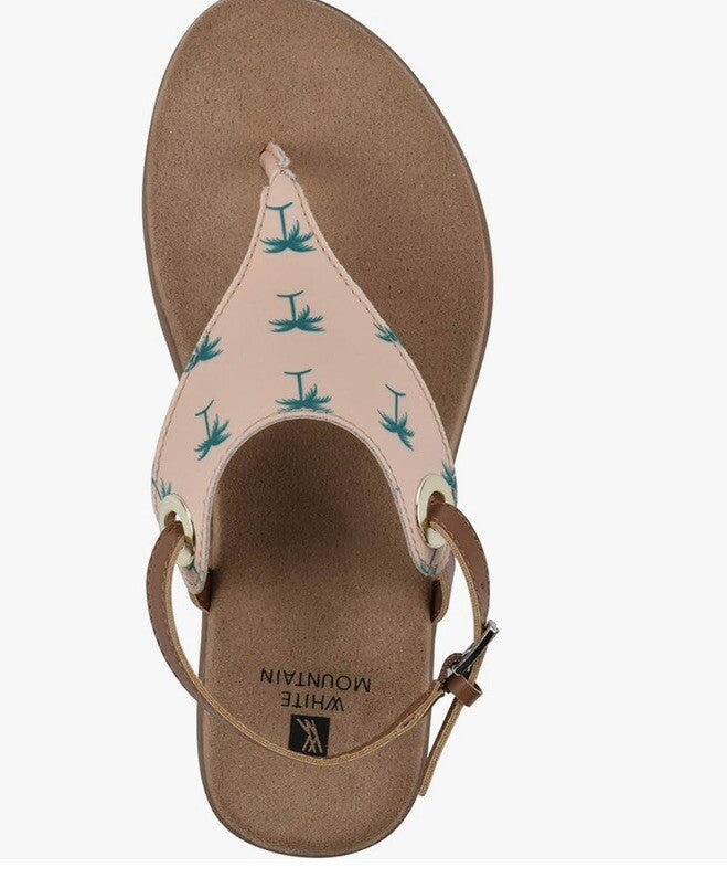 WHITE MOUNTAIN Women's London Flat Sandal Green Multi Size 7