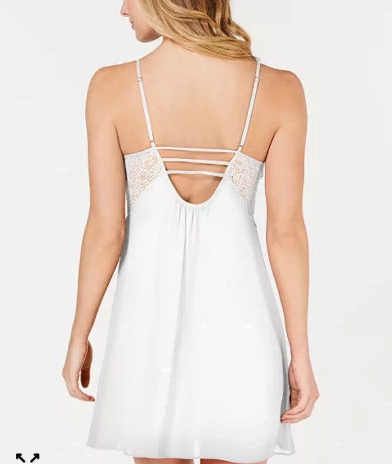 NWD INC Lace & Chiffon Nightgown Lingerie White LX