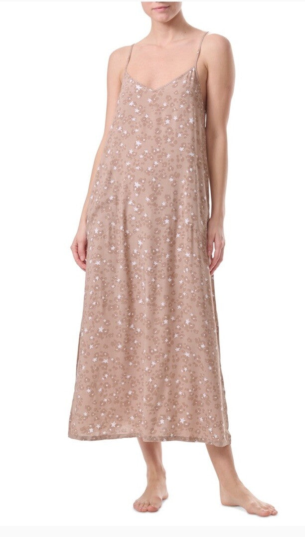 Splendid Women's Printed Side-Split Long Chemise - Star Animal Scatter XL