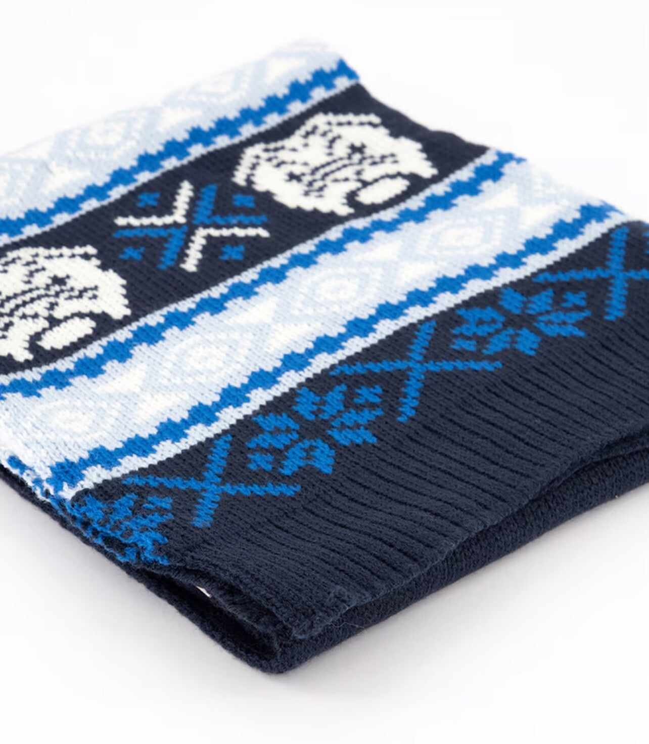 Club Room Men's Navy Bulldog Hat & Scarf Set One Size  B24