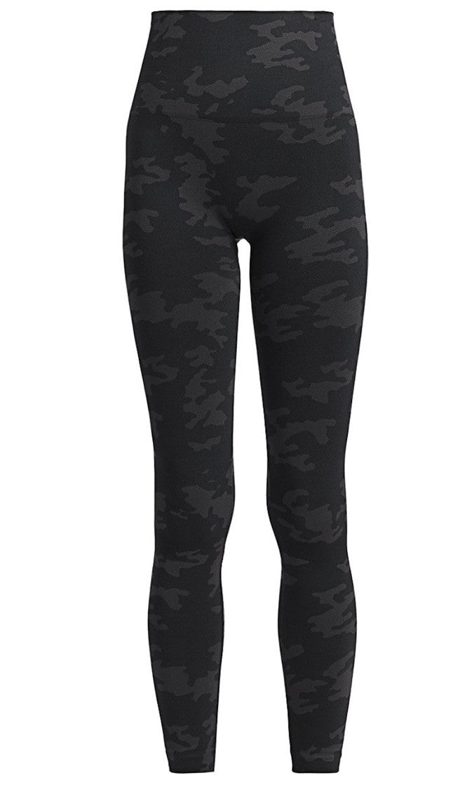 SPANX Seamless Leggings BLACK CAMO High Waisted Size SMALL Look at Me Now NEW!
