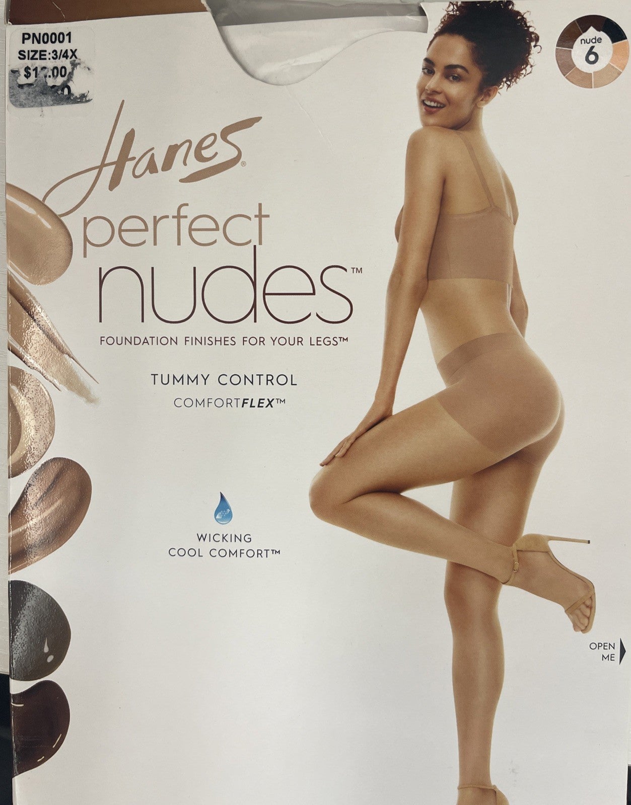 Hanes Perfect Nudes Tummy Control ComfortFlex Wicking Pantyhose bronze sz 3/4X