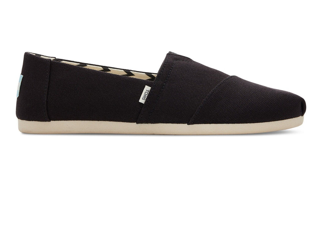 Women's Toms Alpargata Black/Black Recycled Cotton Canvas  100% Original Brand