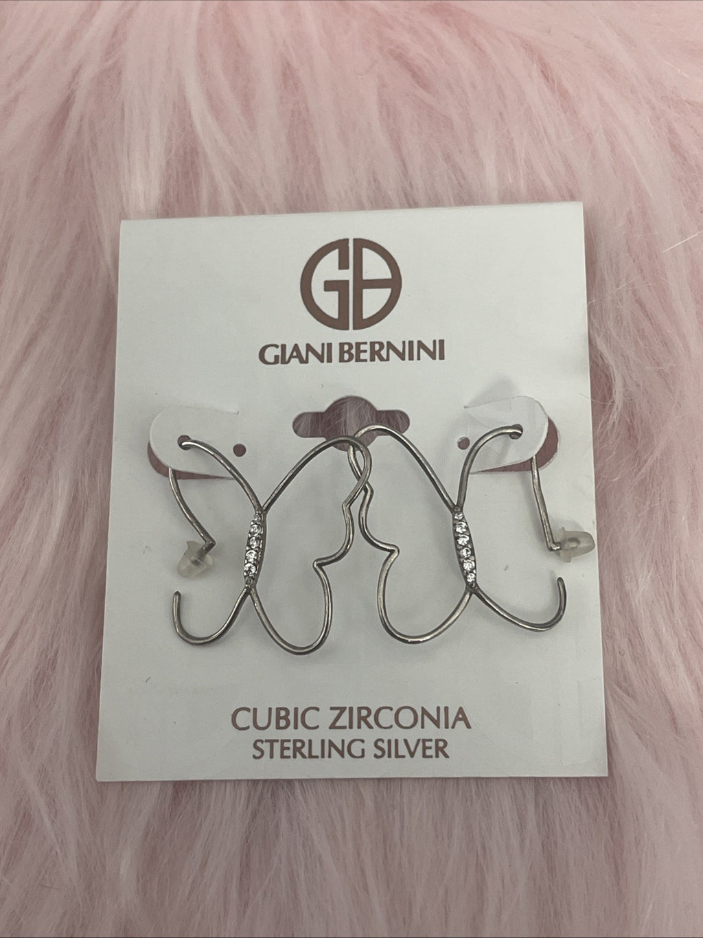 Giani Bernini Cubic Zirconia Butterfly Hoop Earrings, Created for Macy's