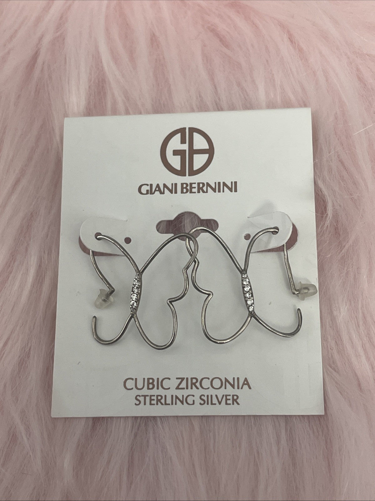 Giani Bernini Cubic Zirconia Butterfly Hoop Earrings, Created for Macy's