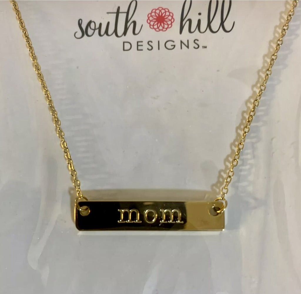 NWT Sealed South Hill Designs "MOM' Gold Chain Necklace 