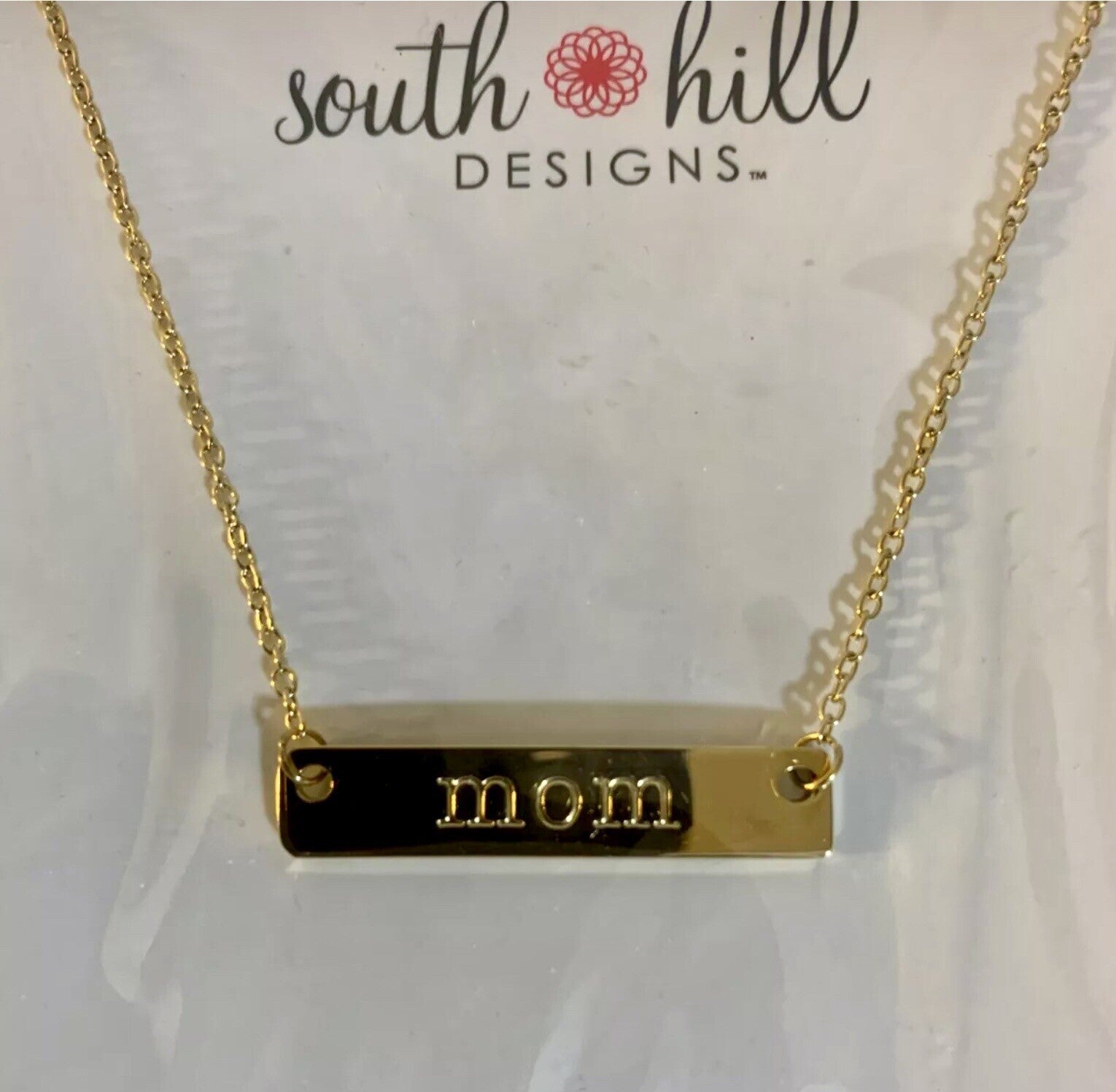NWT Sealed South Hill Designs "MOM' Gold Chain Necklace 