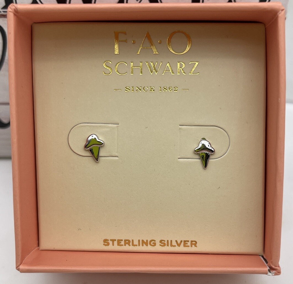 F. A. O Schwarz Sterling Silver Ice Cream Cone Earings