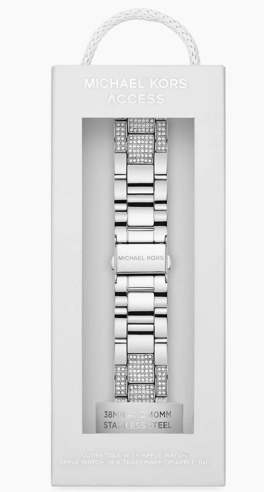 NEW Michael Kors Unisex Silver-Tone Stainless Steel Apple Watch Band 38mm or 40