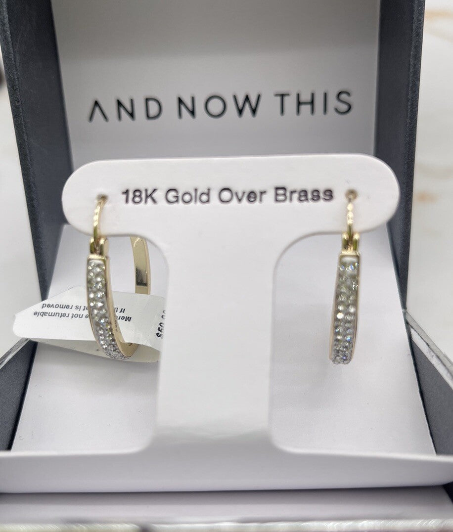 Macys 18k Gold Plated Hoops Over Brass