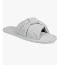 Charter Club Women's Textured Knot-Top Slippers Gray Color S 5-6