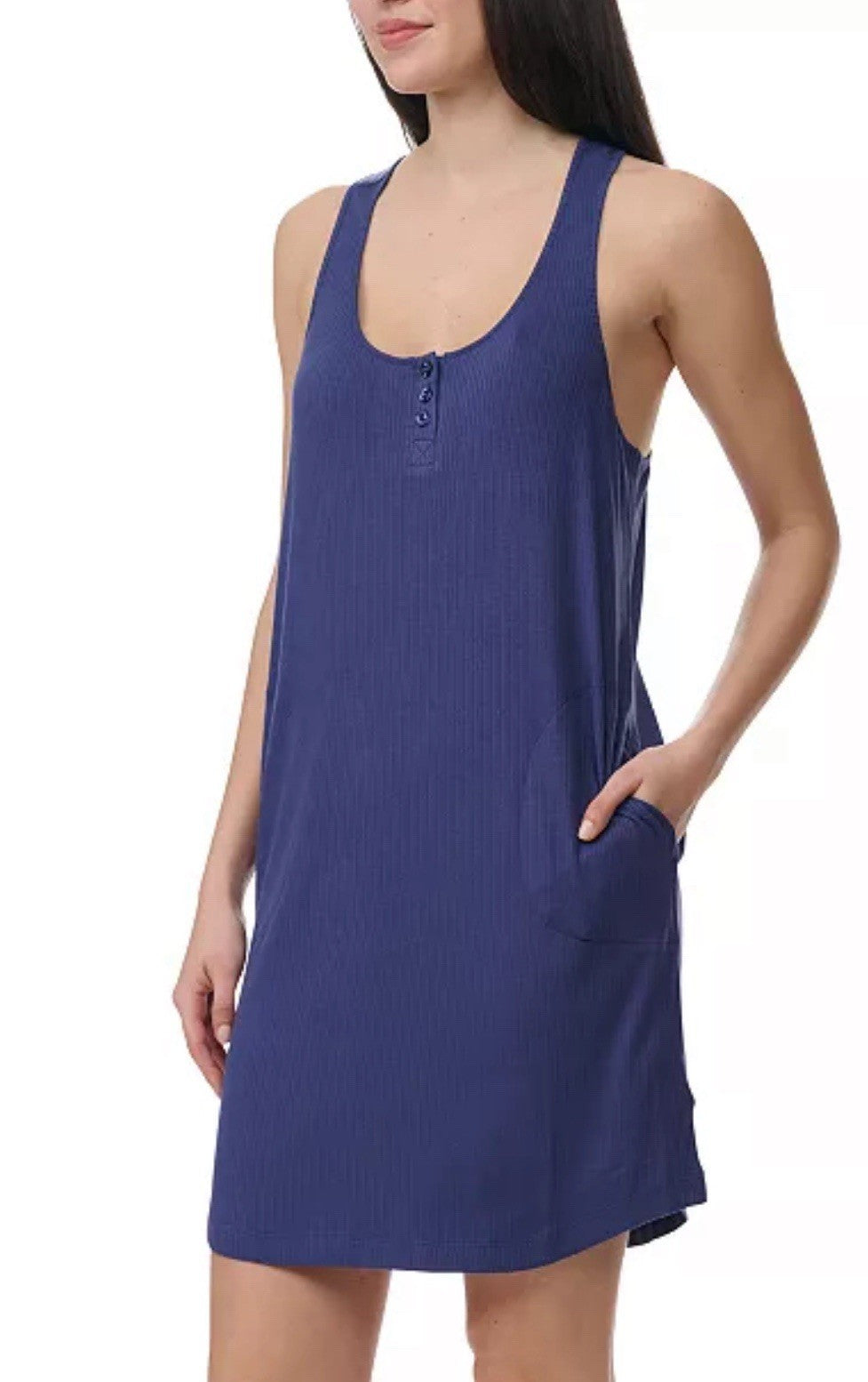 SplendidWomen's Sleeveless Racerback Tank Nightgown  Blue Size M