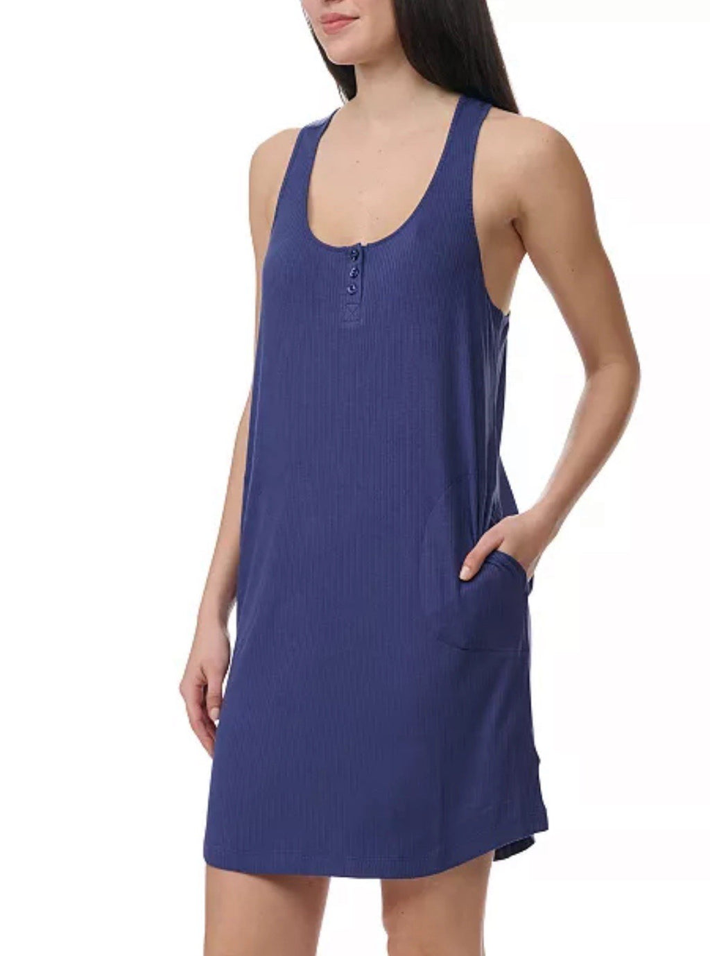 SplendidWomen's Sleeveless Racerback Tank Nightgown  Blue Size M