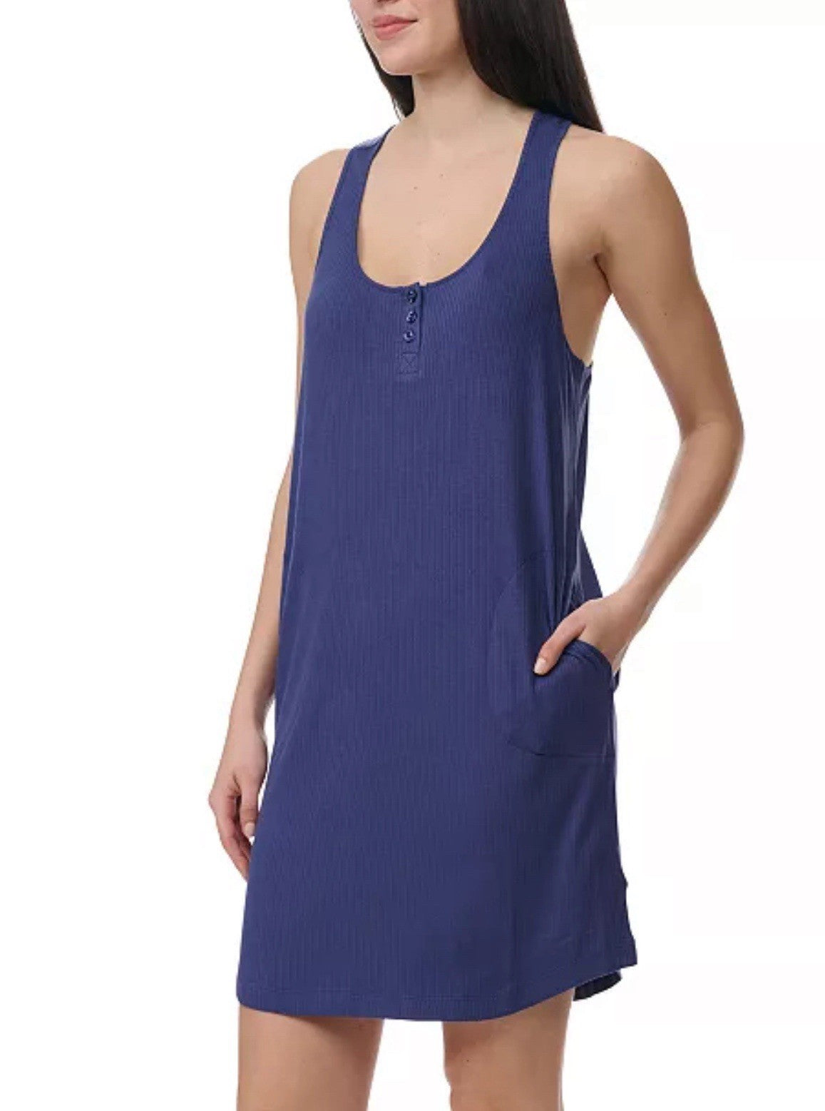 SplendidWomen's Sleeveless Racerback Tank Nightgown  Blue Size M