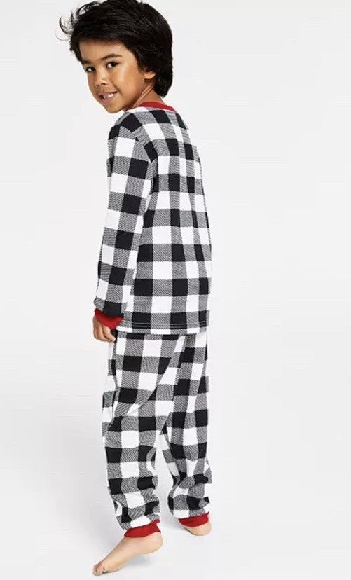 Family Pajamas Matching Kid's Lightweight Thermal Waffle Buffalo 2T-3T