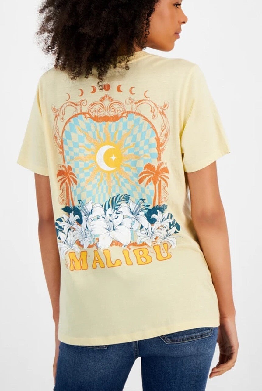Rebellious One Juniors' Vani Malibu Graphic Crewneck T-Shirt L