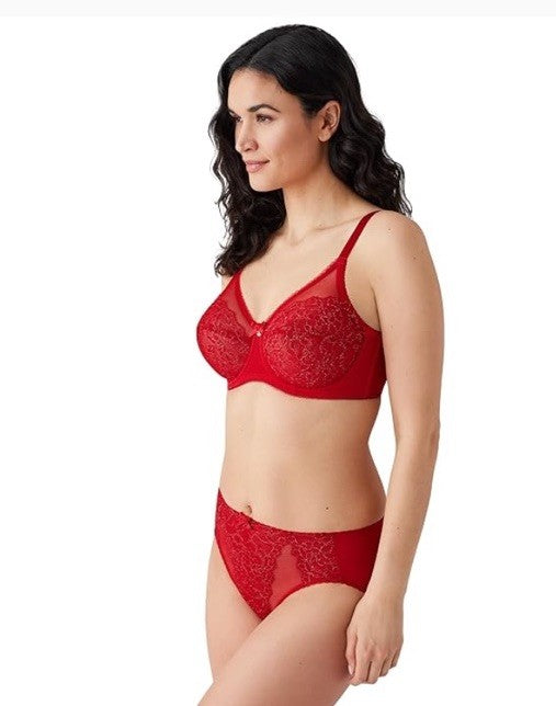 Wacoal Women's Retro Chic Full-Figure Underwire Bra 34H Cherry Red 