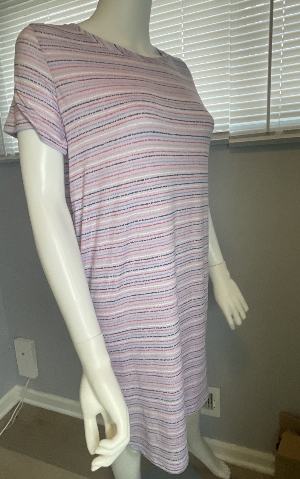 Roudelain Women's Printed Short-Sleeve Sleepshirt - Abilli Stripe, S