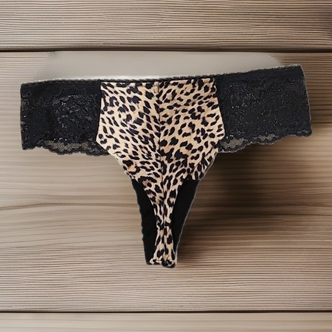 I.n.c. International Concepts Women's Satin Micro Cheetah Thong Underwear XLarge