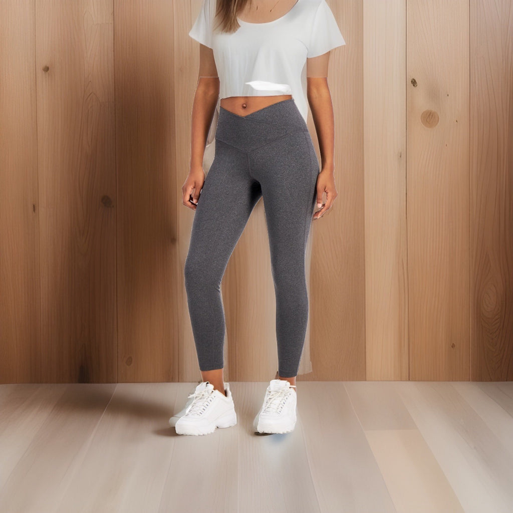 Jenni On Repeat Crossover Full Length Legging High Rise Crossband, Size XL, Gray