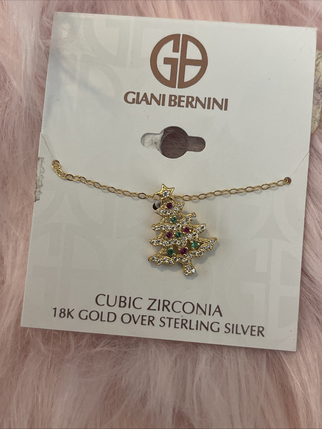 Giani Bernini Cubic Zirconia Christmas Tree Pendant Necklace, 16" + 2" extender