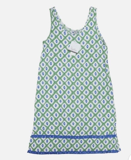Roudelain Women's Printed Tassel-Trim Tank Nightgown Cardomon Geo S
