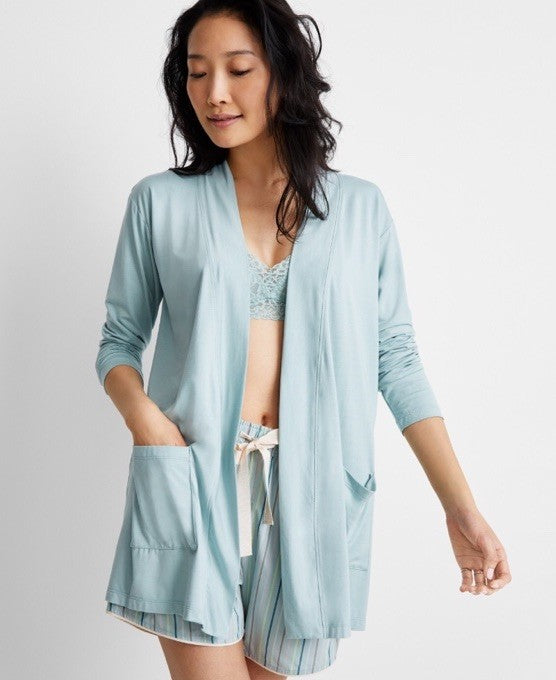 State of Day Women's Knit Open Front Cardigan, Gray Mist, LARGE