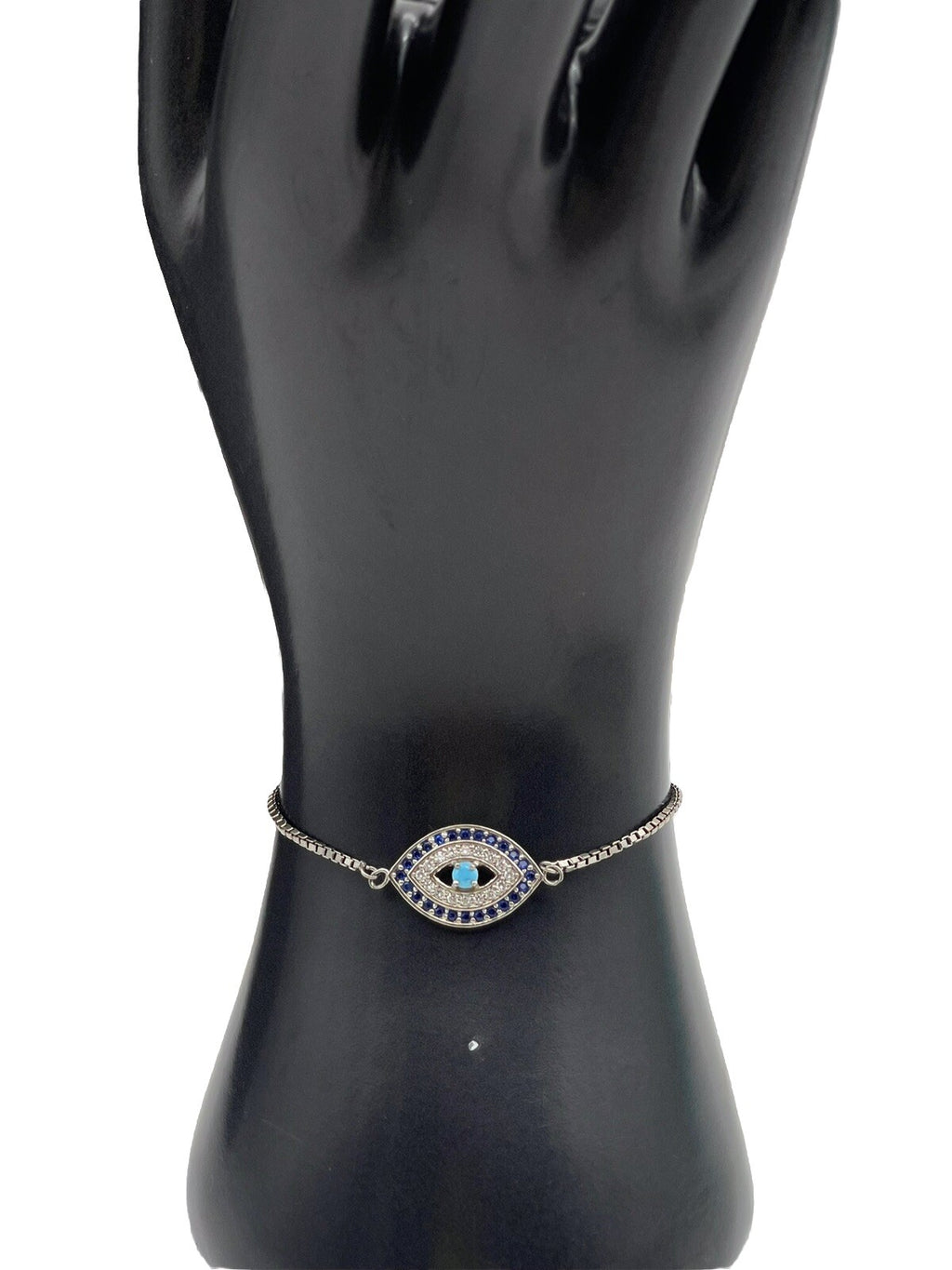 GIANI BERNINI Sterling Silver Cubic Zirconia Evil Eye Slider Adjustable Bracelet