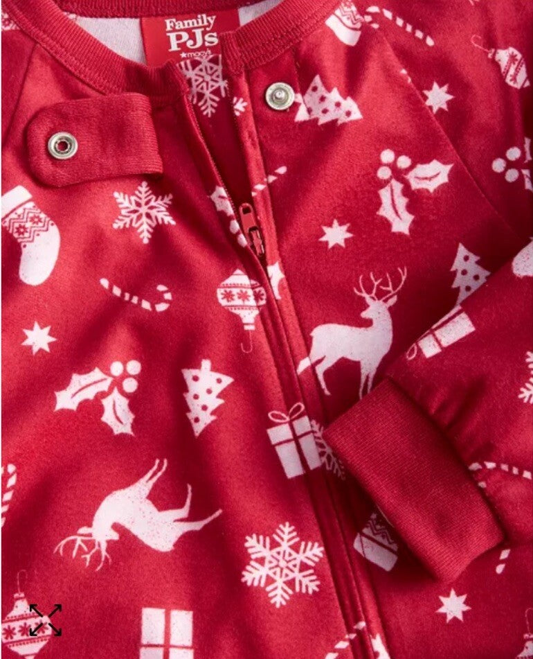 Matching Family Pajamas Baby Merry One-Piece Footed Pajamas ,Merry Red 24 Month