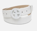 NWT Giani Bernini Women's Monochromatic Croc-Embossed Belt - White S
